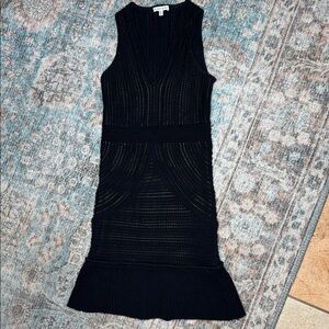 Ronny‎ Kobo Jodi Pointelle Black Mini Dress - XS
